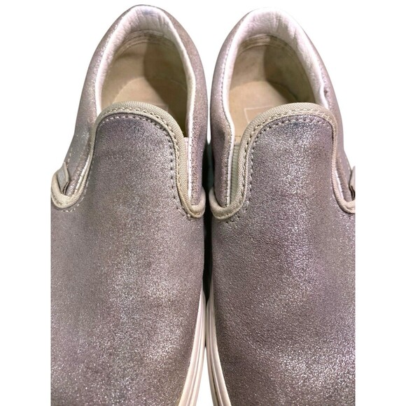 Vans Classic Slip On Silver Shoes With Box Kids Size 3.5 - Picture 16 of 16